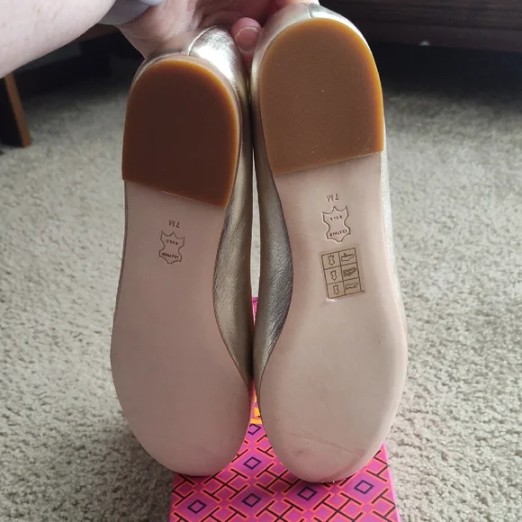 Tory Burch Metallic Gold Loafers - Picture 5 of 10